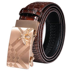 Automatic Buckles Mens Belts Red Burgundy