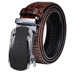 Automatic Buckles Mens Belts Red Burgundy