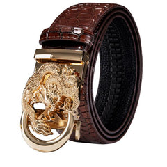 Automatic Buckles Mens Belts Red Burgundy