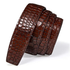 Automatic Buckles Mens Belts Red Burgundy