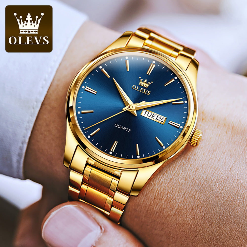 OLEVS Famous Brand Gold Luxury Men Watches