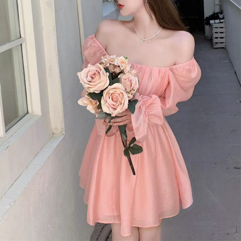 Pink Sweet Elegant Princess Dress Women