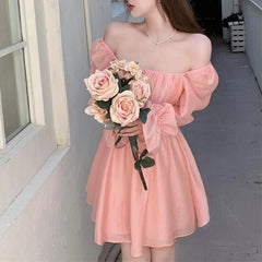 Pink Sweet Elegant Princess Dress Women