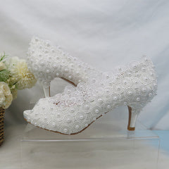 Lace-Up Bride Wedding shoes fashion shoes