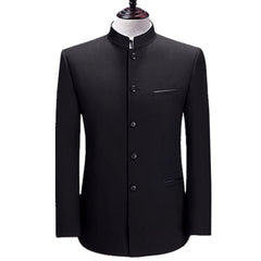 Chinese Style Mandarin Stand Collar Business Casual