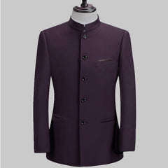 Chinese Style Mandarin Stand Collar Business Casual