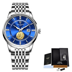 LIGE 2022 Fashion Mens Watches Calendar Stainless Steel