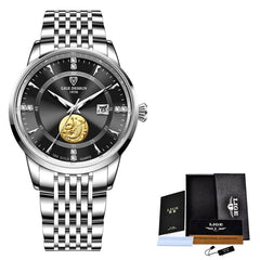 LIGE 2022 Fashion Mens Watches Calendar Stainless Steel