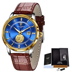 LIGE 2022 Fashion Mens Watches Calendar Stainless Steel