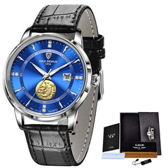 LIGE 2022 Fashion Mens Watches Calendar Stainless Steel