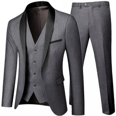 Black Men Autumn Wedding Party Three Pieces Set