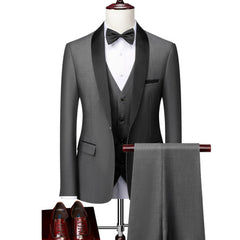 Men Autumn Wedding Party Three Pieces Jacket