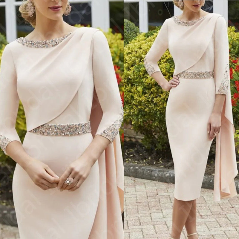 Charming Nude Pink Short Mother of the Bride Dresses