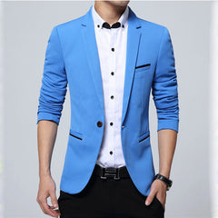 Brand Mens Casual Blazers Autumn Spring Fashion Slim