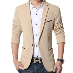 Brand Mens Casual Blazers Autumn Spring Fashion Slim