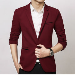 Brand Mens Casual Blazers Autumn Spring Fashion Slim