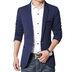 Brand Mens Casual Blazers Autumn Spring Fashion Slim