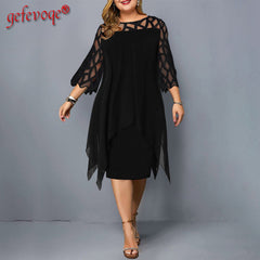 New Lace Mesh Plus Size Dresses