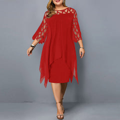 New Lace Mesh Plus Size Dresses