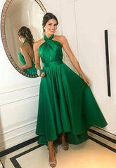 Long Satin Green Mother of  the Bride Dresses