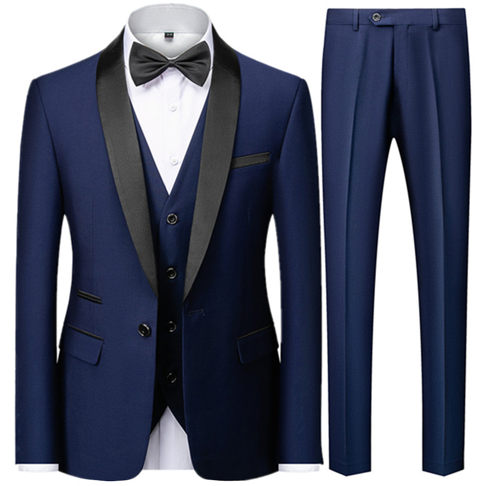 Men Mariage Color Block Collar Suits t