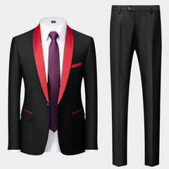 Men Mariage Color Block Collar Suits t