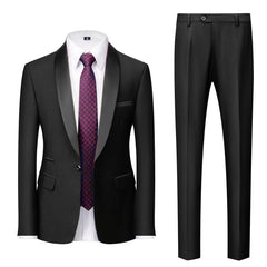 Men Mariage Color Block Collar Suits t