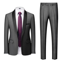 Men Mariage Color Block Collar Suits t