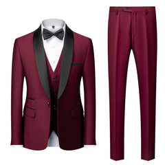 Men Mariage Color Block Collar Suits t