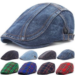 Adjustable Denim Beret Hats Men Women