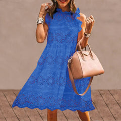 Lace Dress 2022 VONDA Summer Cotton