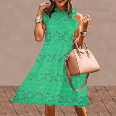 Lace Dress 2022 VONDA Summer Cotton