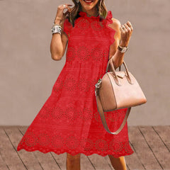 Lace Dress 2022 VONDA Summer Cotton