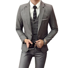 Blazers Pants Vest 3 Pieces Sets / Fashion Men