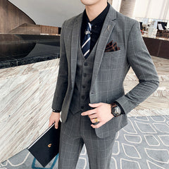 ( Jacket + Vest + Pants ) Boutique Fashion Mens Plaid