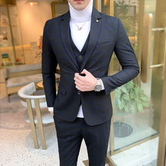 Men Dress Blazers Pants Vest 3 Piece Set /