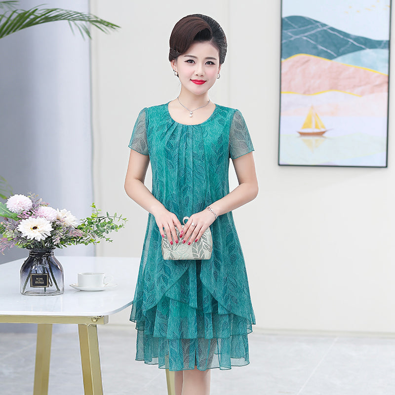 Summer Chiffon Dress 2022 Casual Short Sleeve