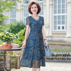 Summer Chiffon Dress 2022 Casual Short Sleeve