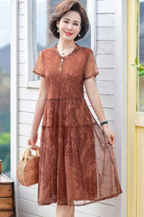 Summer Chiffon Dress 2022 Casual Short Sleeve