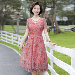 Summer Chiffon Dress 2022 Casual Short Sleeve