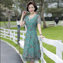 Summer Chiffon Dress 2022 Casual Short Sleeve