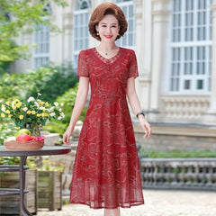 Summer Chiffon Dress 2022 Casual Short Sleeve