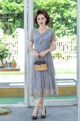 Summer Chiffon Dress 2022 Casual Short Sleeve