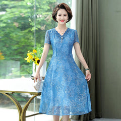 Summer Chiffon Dress 2022 Casual Short Sleeve