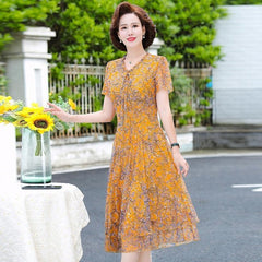 Summer Chiffon Dress 2022 Casual Short Sleeve