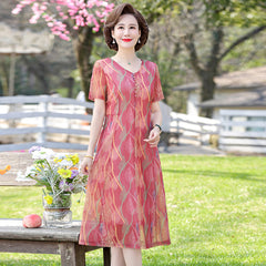 Summer Chiffon Dress 2022 Casual Short Sleeve