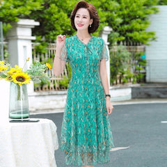 Summer Chiffon Dress 2022 Casual Short Sleeve