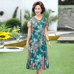 Summer Chiffon Dress 2022 Casual Short Sleeve