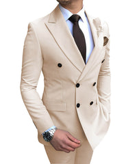 2022 New Beige Men&#39;s Suit 2 Pieces