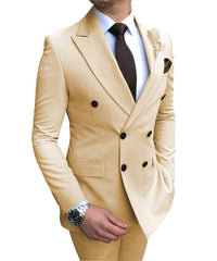 2022 New Beige Men&#39;s Suit 2 Pieces